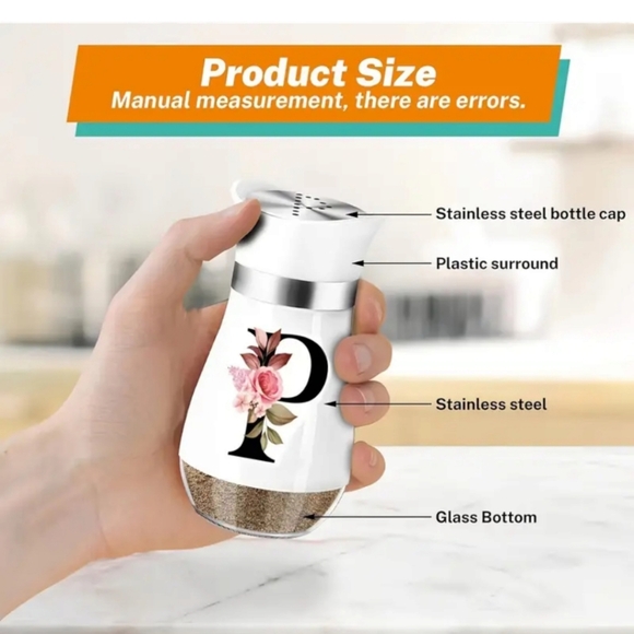 2 Piece Red Glass Salt & Pepper Shaker With Stainless Steel Lid - Picture 4 of 8